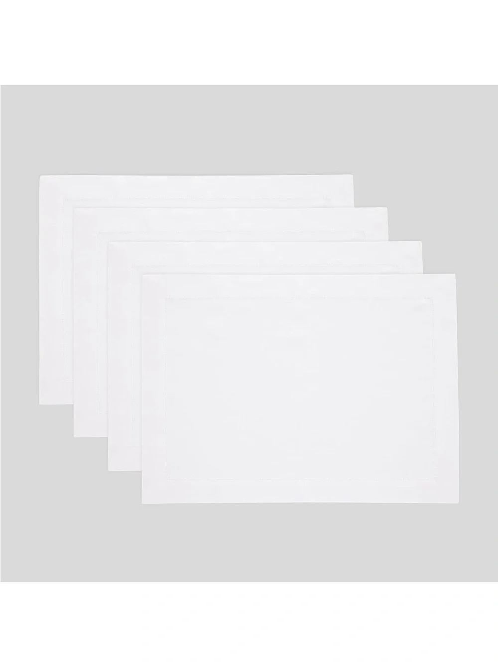 NEW Solino Home 100% European Flax Linen Placemats Set of 4, White